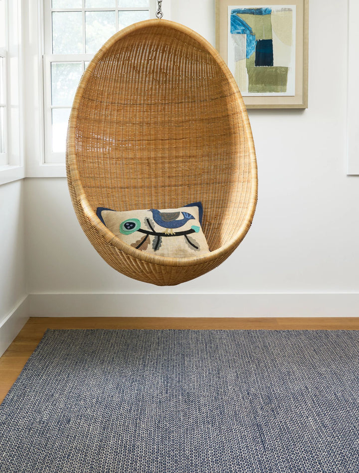 Honeycomb Indigo/Grey Handwoven Wool Rug Rug By Annie Selke