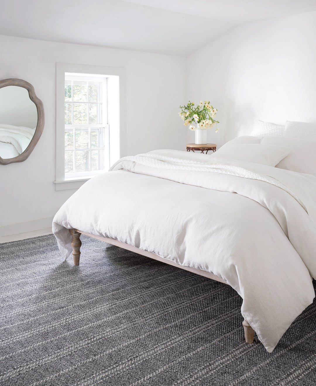 Melange Stripe Grey/Ivory Handwoven Indoor/Outdoor Rug Rug By Annie Selke