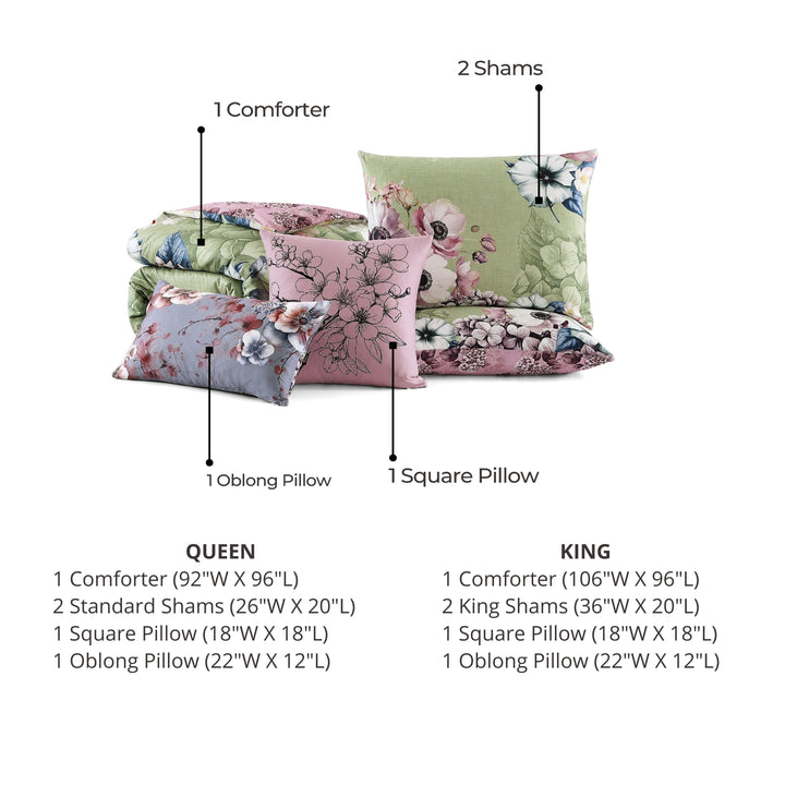 Bebejan Lilac Cascade 5 Piece Reversible Comforter Set Comforter Sets By Bebejan®
