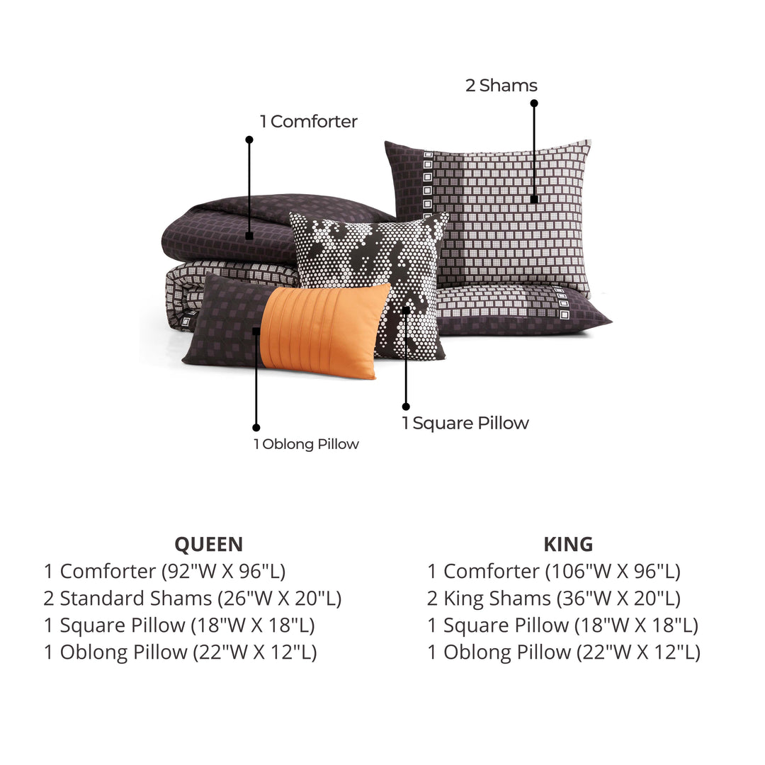 Linear Luxe 5 Piece Reversible Comforter Set Comforter Sets By Latest Bedding