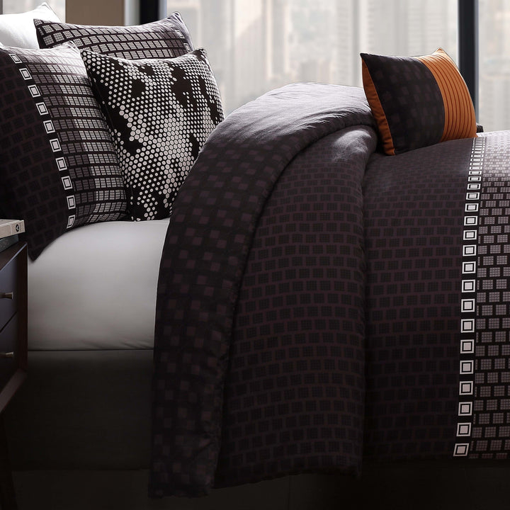 Linear Luxe 5 Piece Reversible Comforter Set Comforter Sets By Latest Bedding