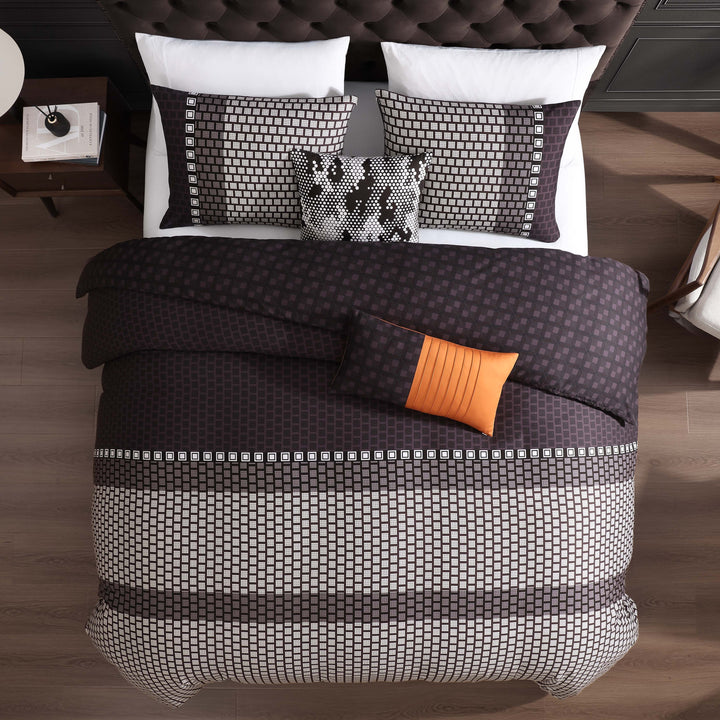 Linear Luxe 5 Piece Reversible Comforter Set Comforter Sets By Latest Bedding