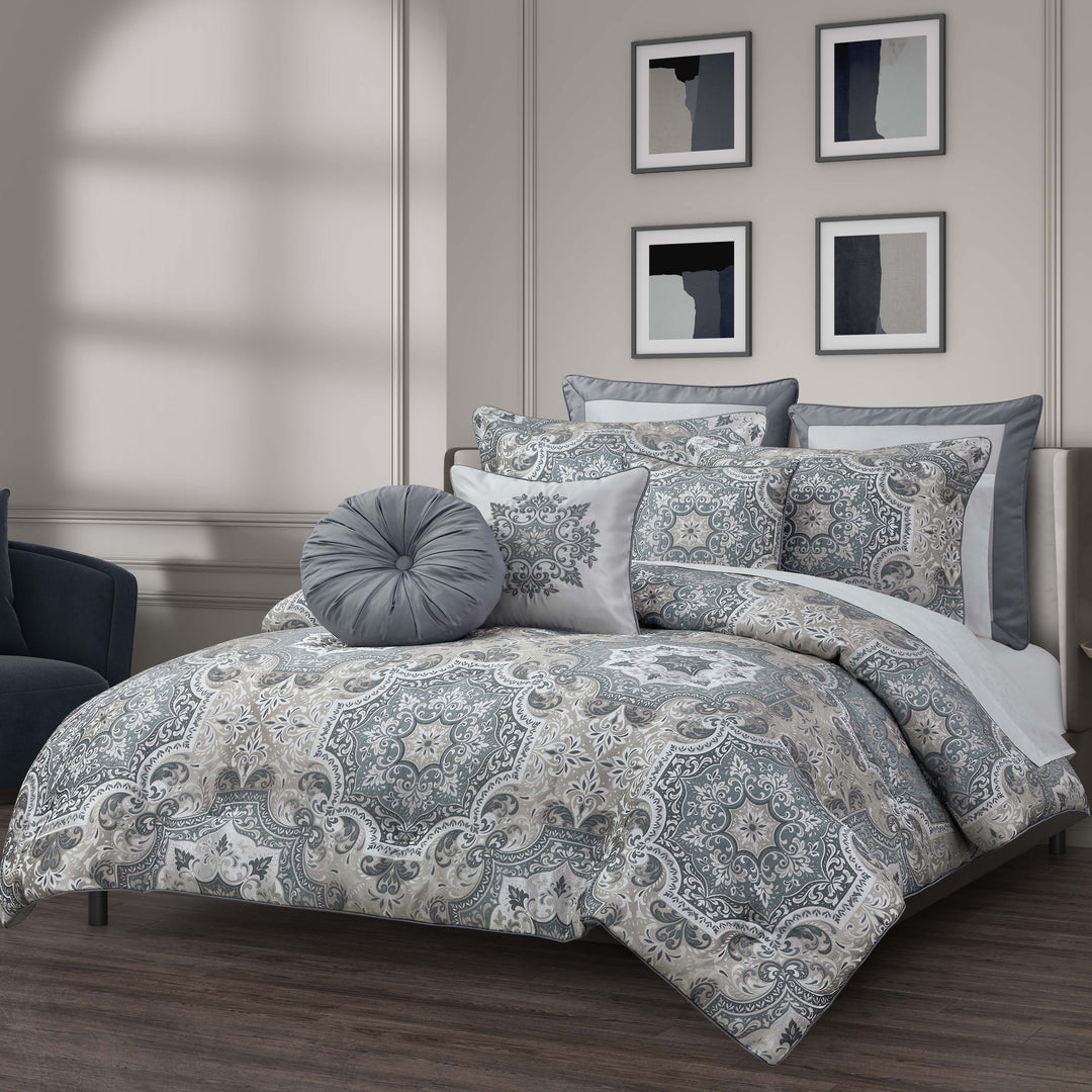 Lisbon Slate 3 Piece Comforter Set Comforter Sets By J. Queen New York