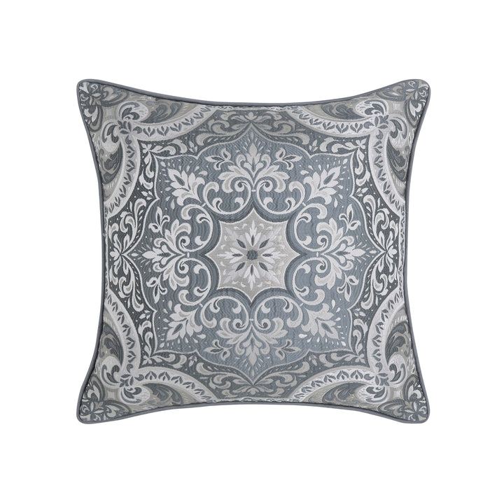 Lisbon Slate Square Decorative Throw Pillow 18" x 18" Throw Pillows By J. Queen New York