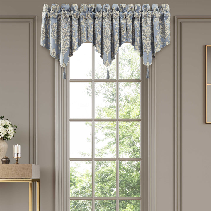 Lorenzo Blue Ascot Window Valance Window Valances By J. Queen New York