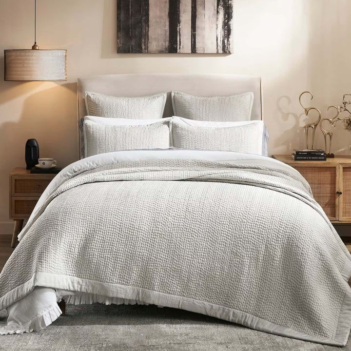 Lucy Pick Stitch Silk Coverlet Coverlet By Orchids Lux Home