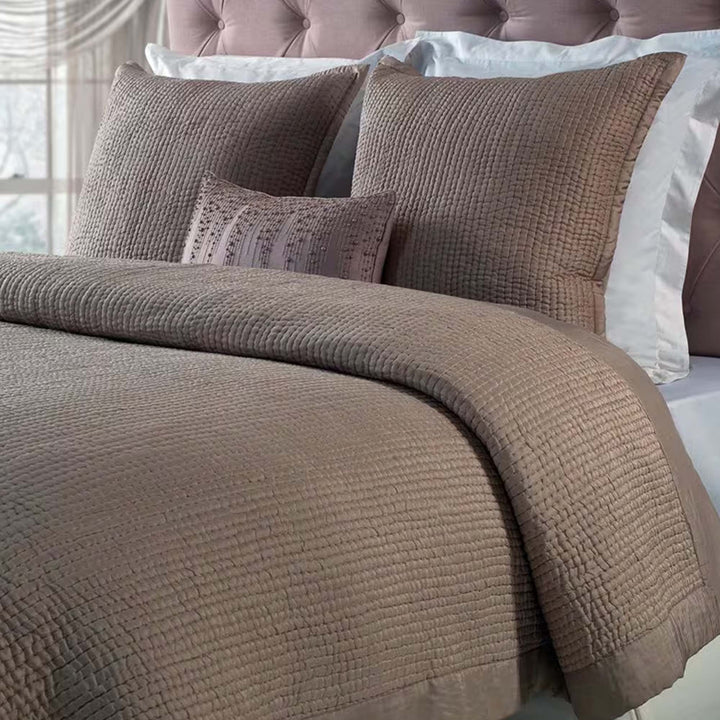 Lucy Pick Stitch Silk Coverlet Coverlet By Orchids Lux Home