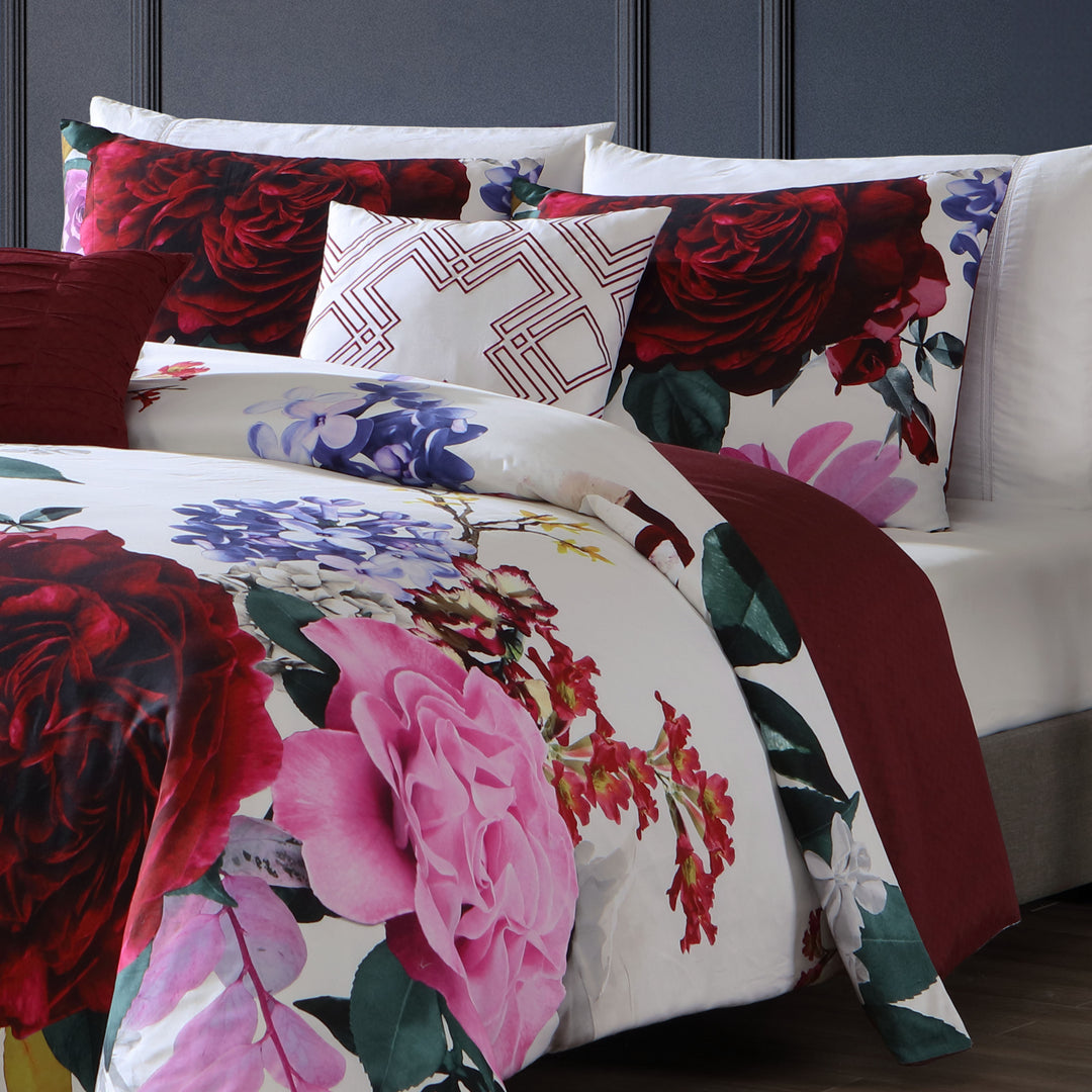 Bebejan Magenta Floral 5 Piece Reversible Comforter Set Comforter Sets By Bebejan®