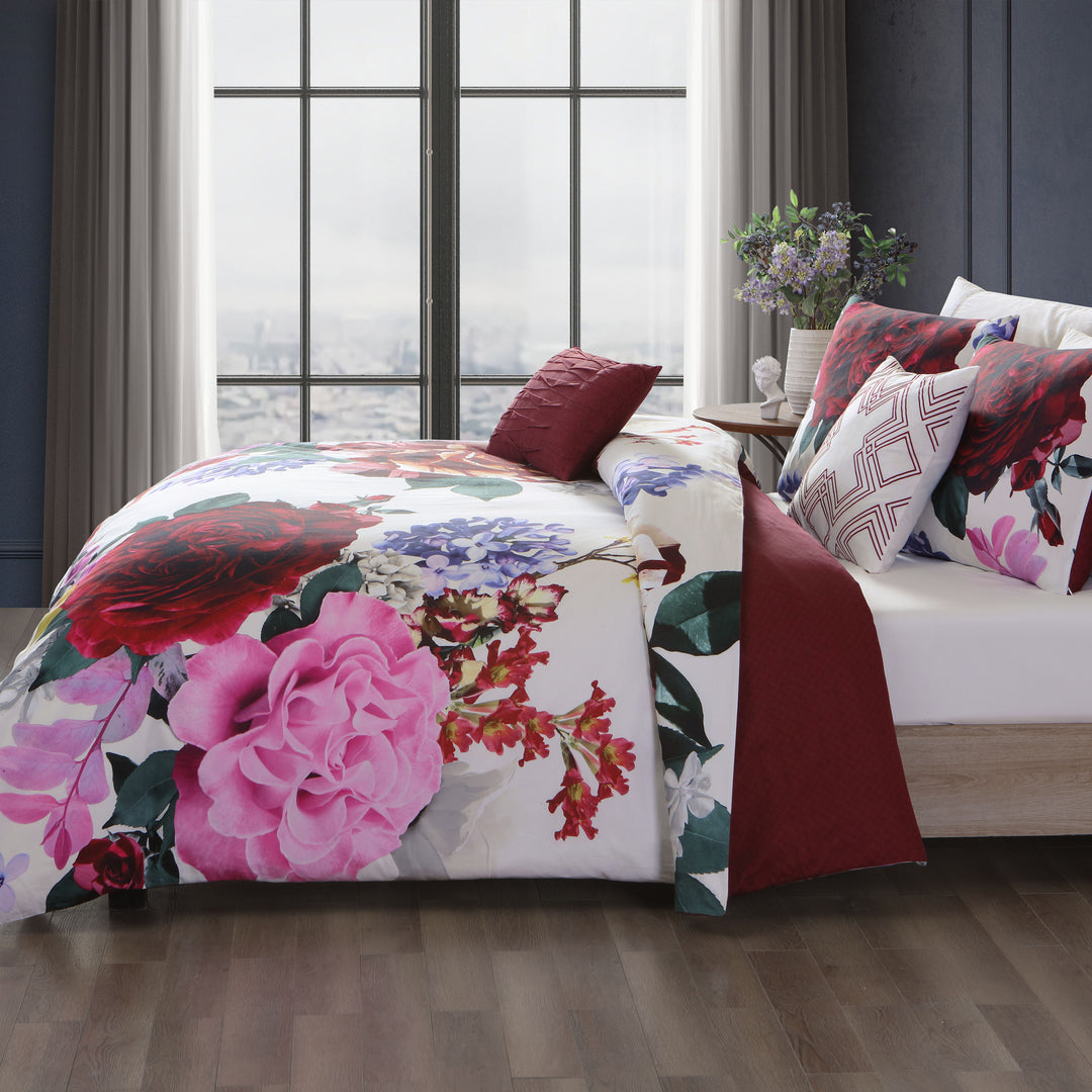 Bebejan Magenta Floral 5 Piece Reversible Comforter Set Comforter Sets By Bebejan®