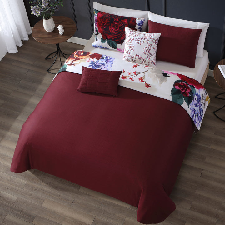 Bebejan Magenta Floral 5 Piece Reversible Comforter Set Comforter Sets By Bebejan®