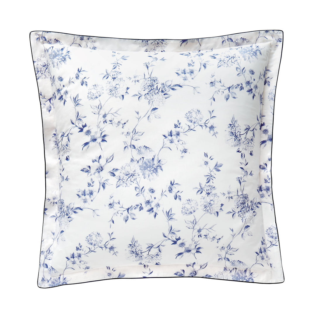 Malacca Blue on White Sham Sham By Anne de Solène