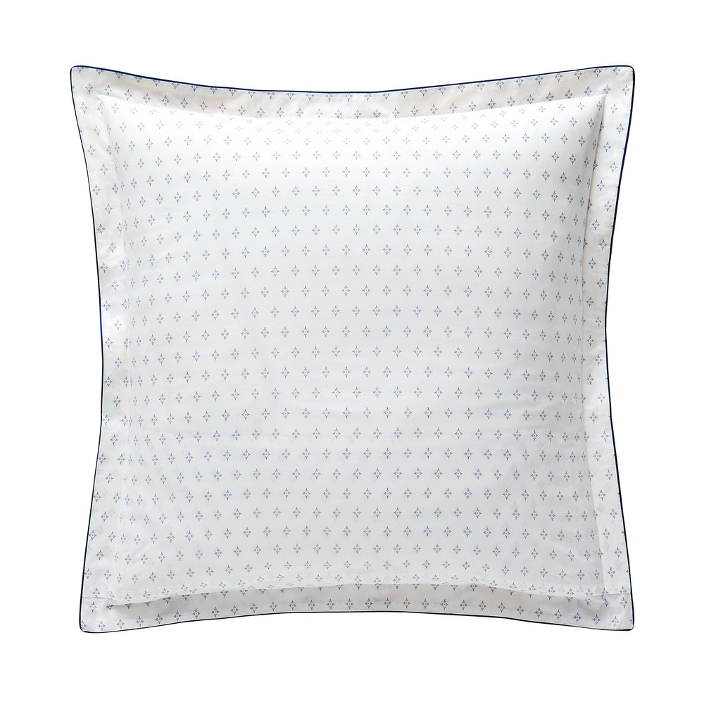 Malacca Blue on White Sham Sham By Anne de Solène