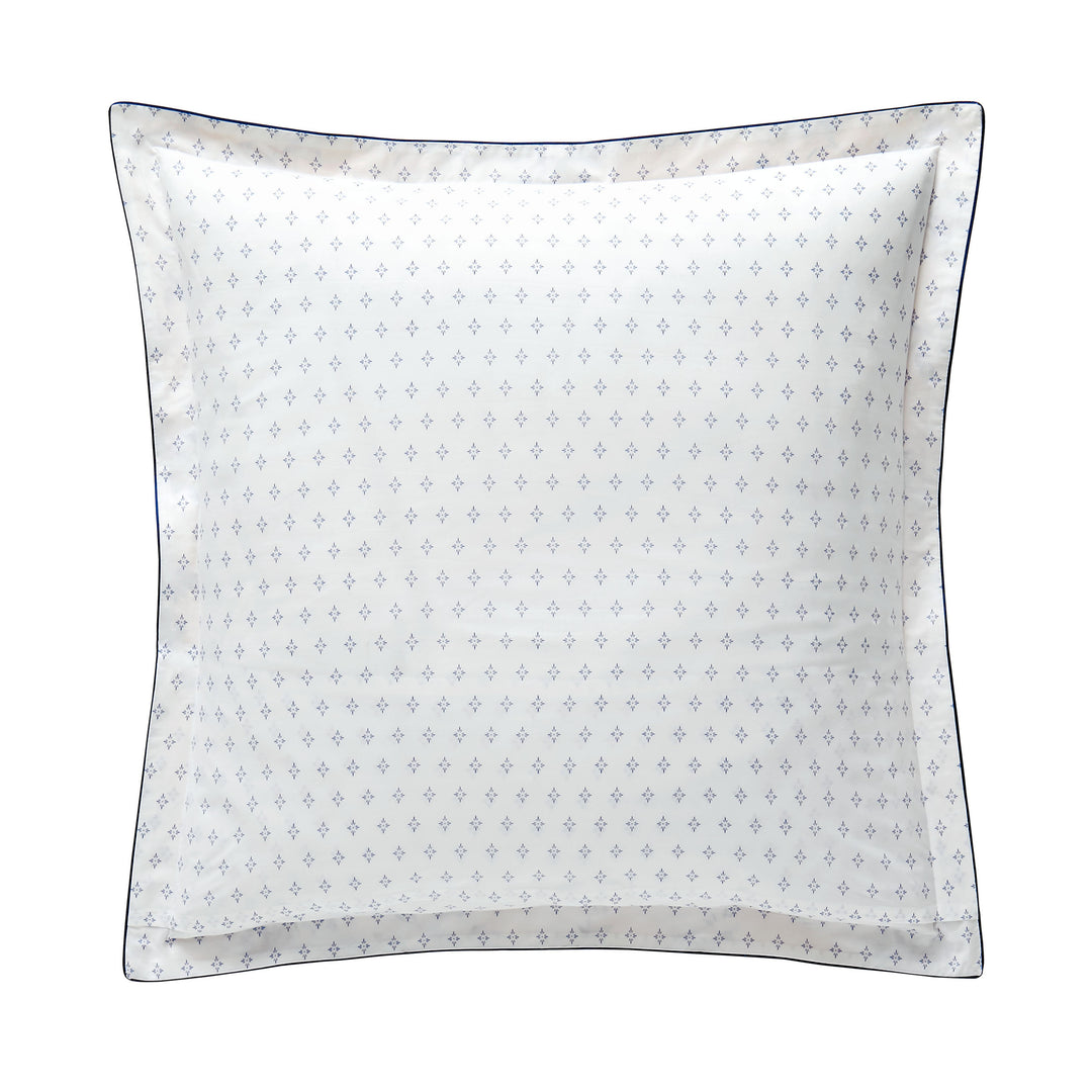 Malacca Blue on White Sham Sham By Anne de Solène