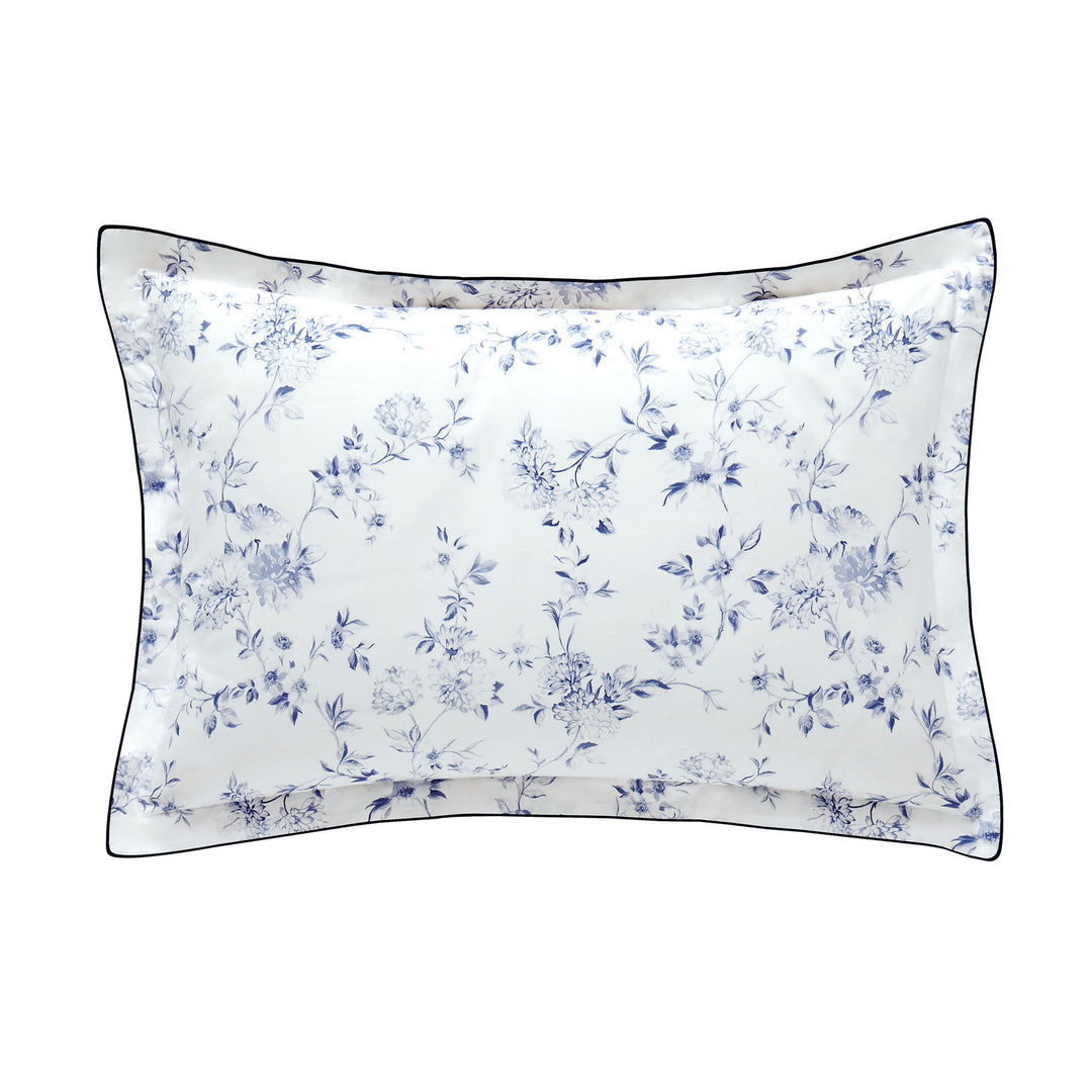 Malacca Blue on White Sham Sham By Anne de Solène