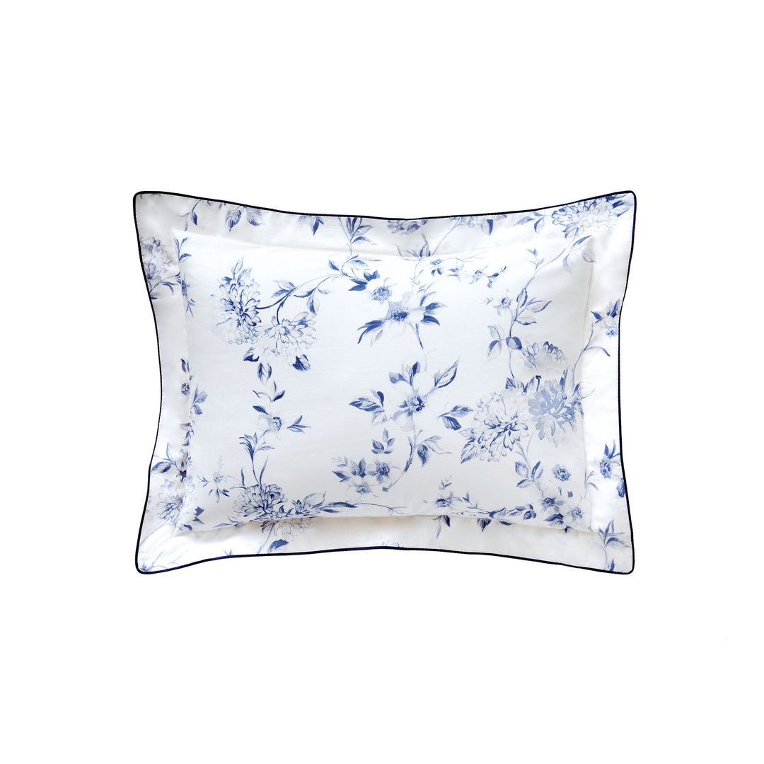 Malacca Blue on White Sham Sham By Anne de Solène