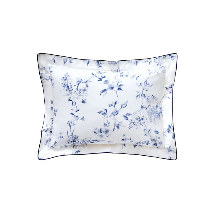Malacca Blue on White Sham Sham By Anne de Solène