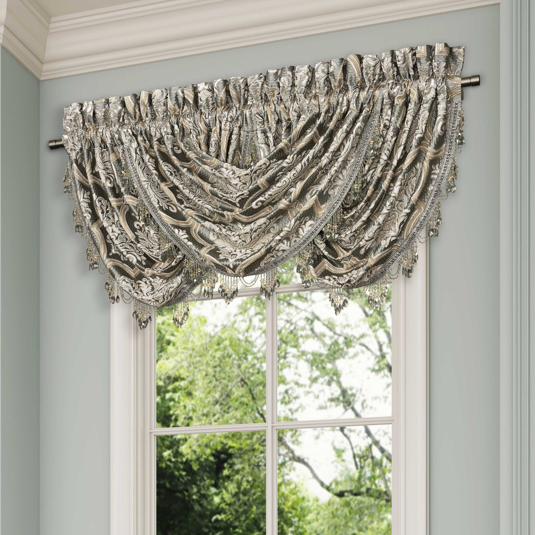 Martina Sage Waterfall Window Valance Window Valances By J. Queen New York