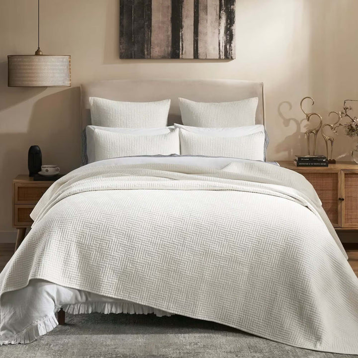 Maze Geometric Linen Coverlet Coverlet By Orchids Lux Home