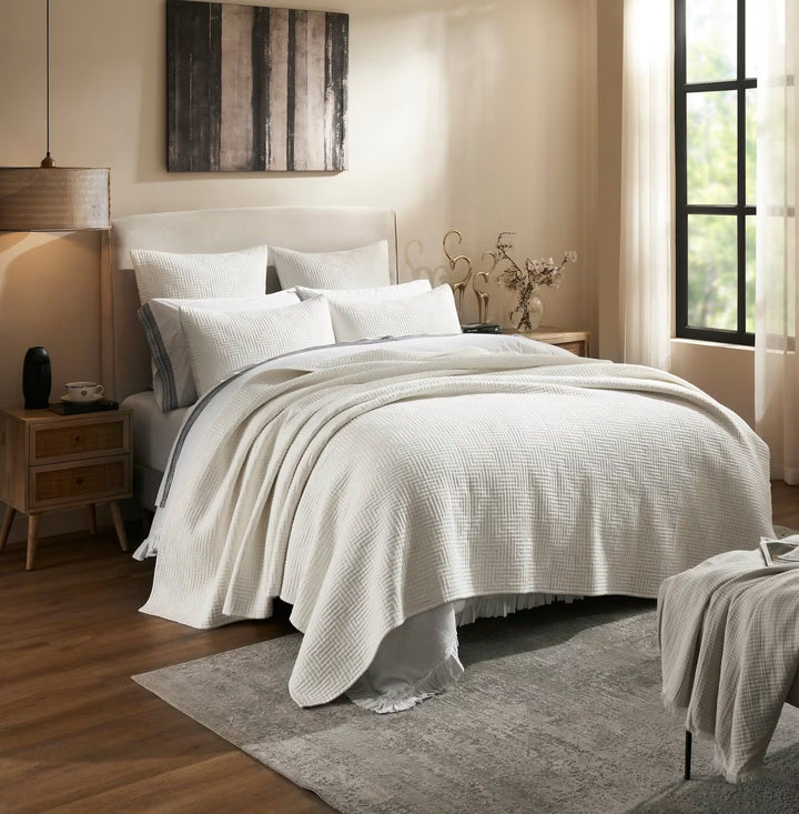 Maze Geometric Linen Coverlet Coverlet By Orchids Lux Home