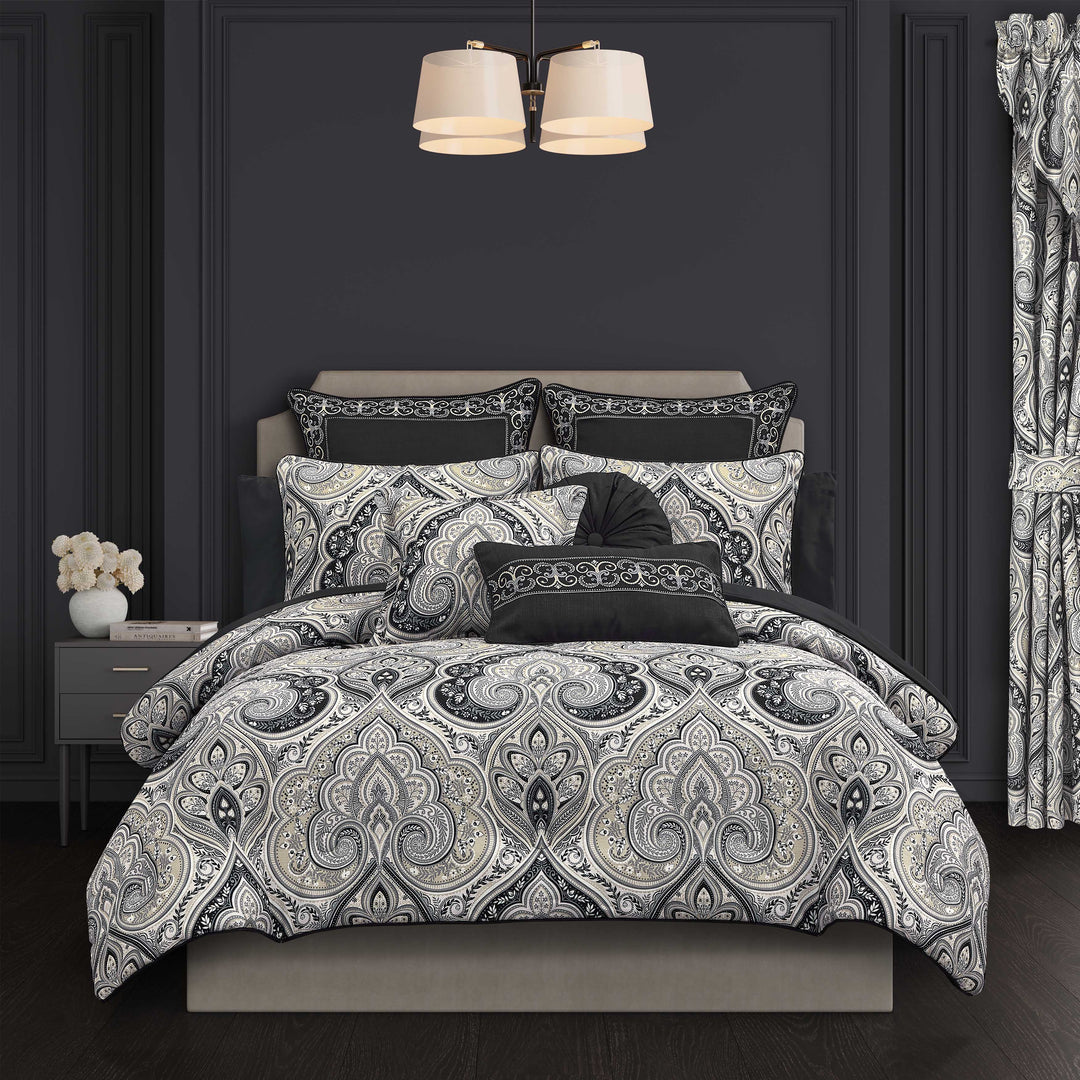 Messina Black 3 Piece Comforter Set Comforter Sets By J. Queen New York