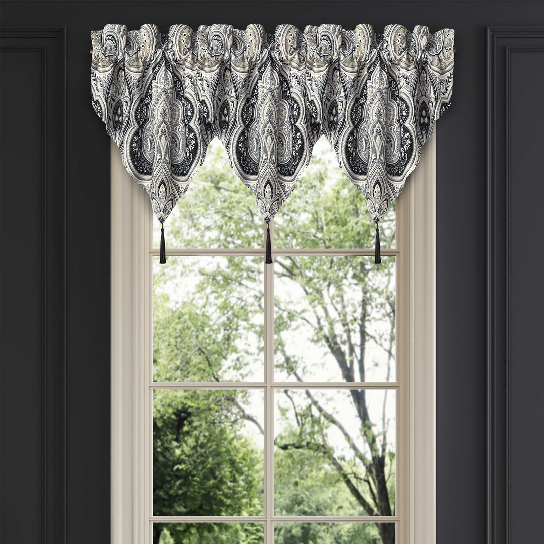 Messina Black Ascot Window Valance Window Valance By J. Queen New York