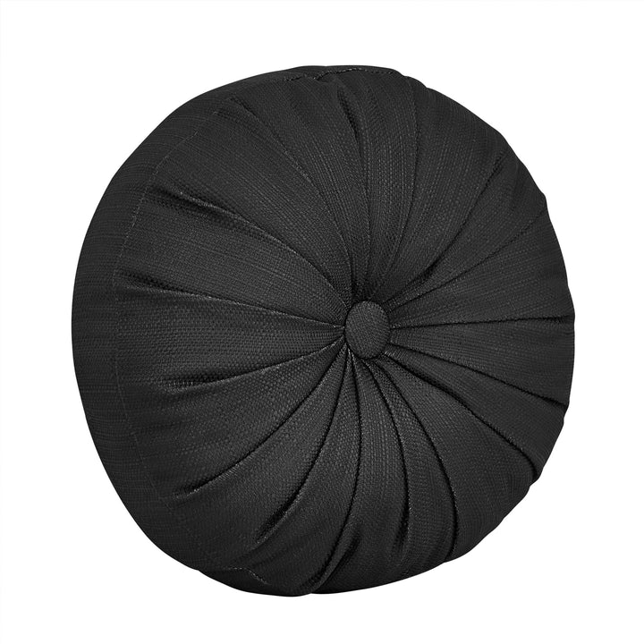 Messina Black Round Decorative Throw Pillow 15" x 15" Throw Pillows By J. Queen New York