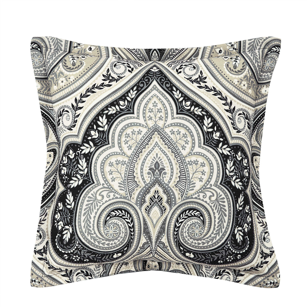 Messina Black Square Decorative Throw Pillow 18" x 18" Throw Pillows By J. Queen New York