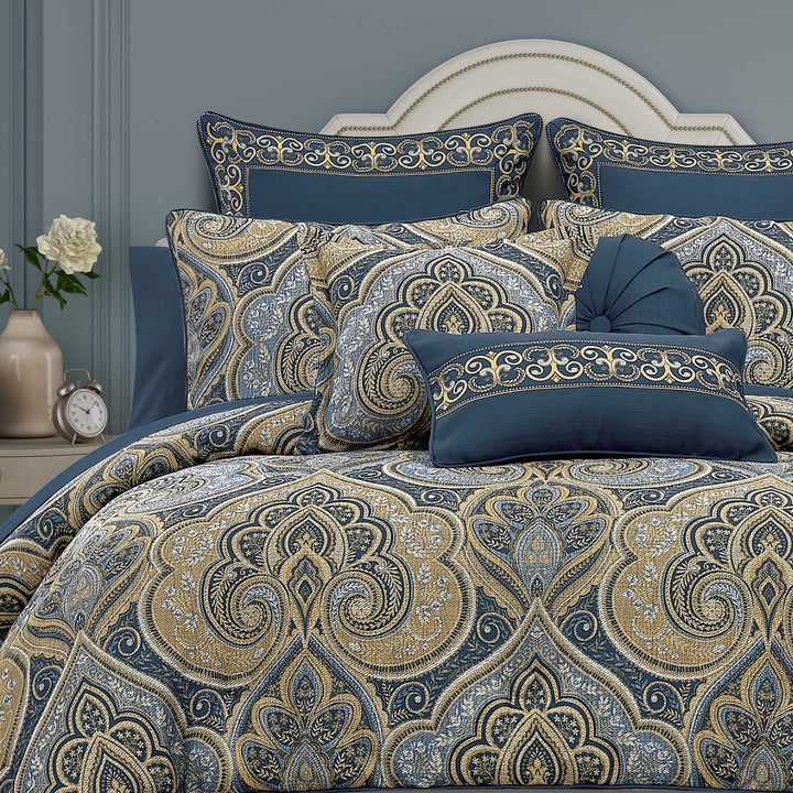 Messina Navy 3 Piece Comforter Set Comforter Sets By J. Queen New York