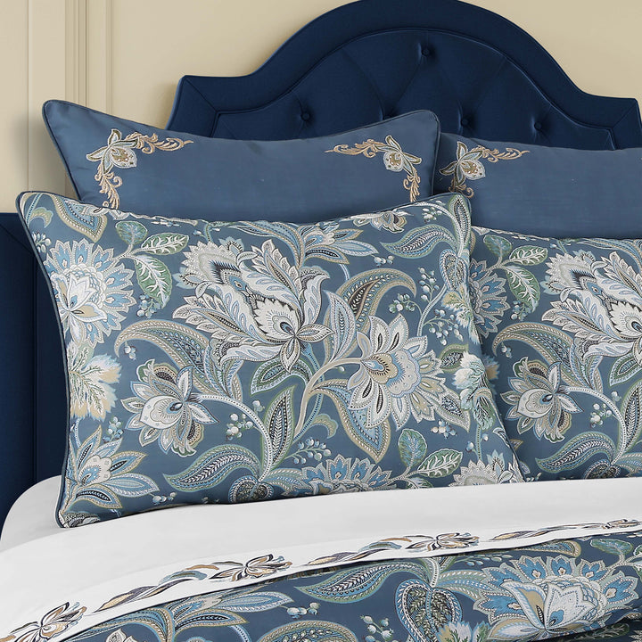 Michaela Prussian Navy 4 Piece Comforter Set Comforter Sets By J. Queen New York