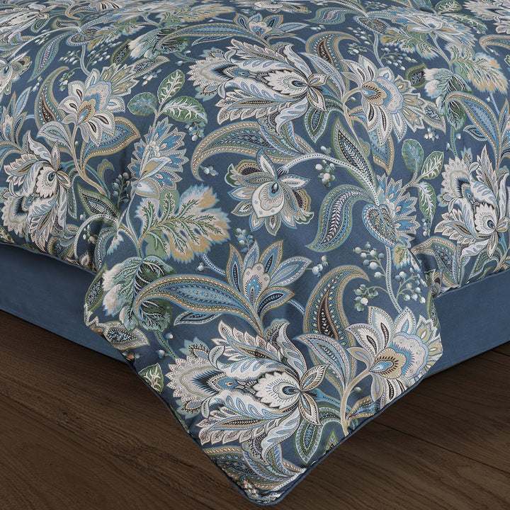 Michaela Prussian Navy 4 Piece Comforter Set Comforter Sets By J. Queen New York