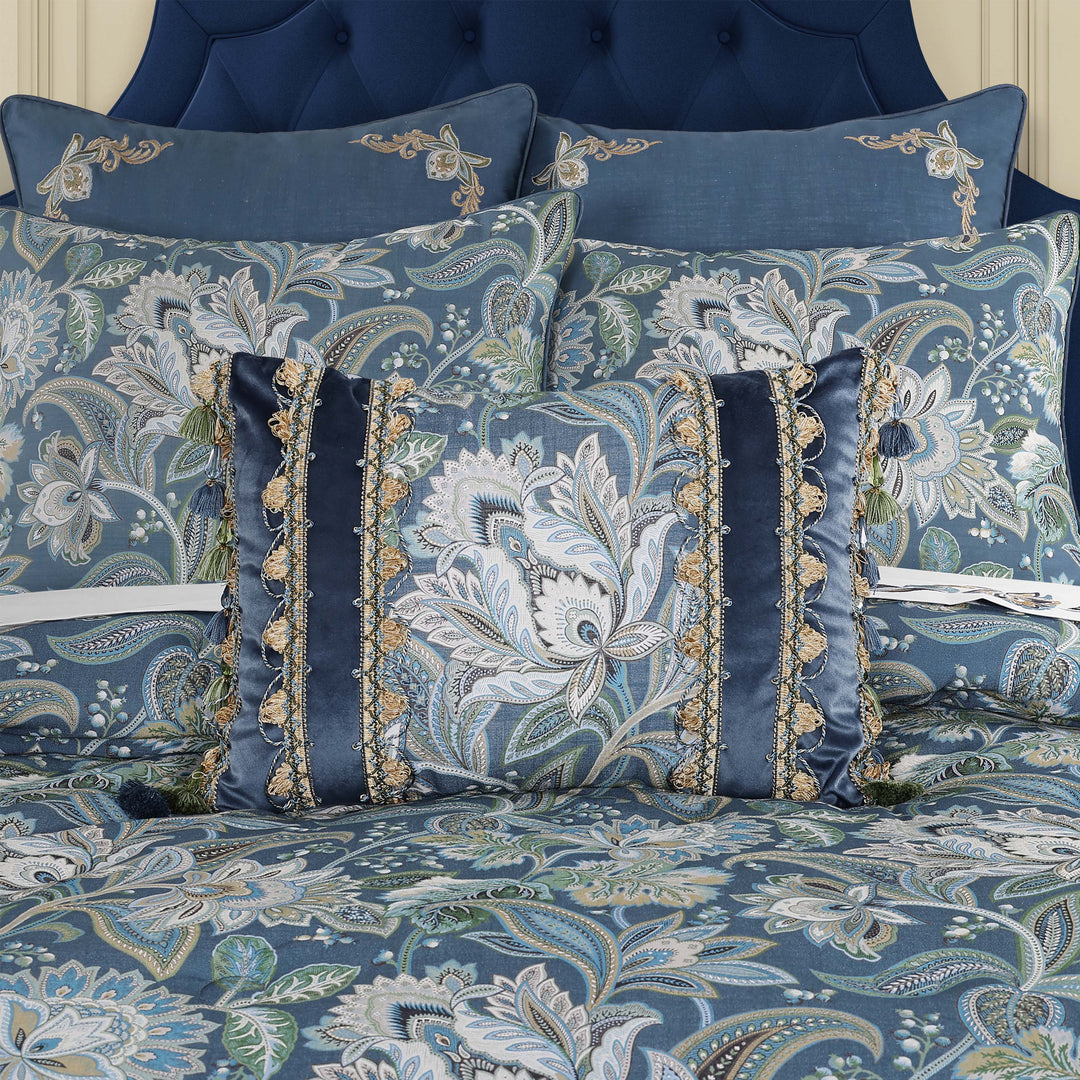 Michaela Prussian Navy Boudoir Decorative Throw Pillow 21" x 15" Throw Pillows By J. Queen New York