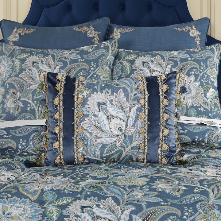 Michaela Prussian Navy Boudoir Decorative Throw Pillow 21" x 15" Throw Pillows By J. Queen New York