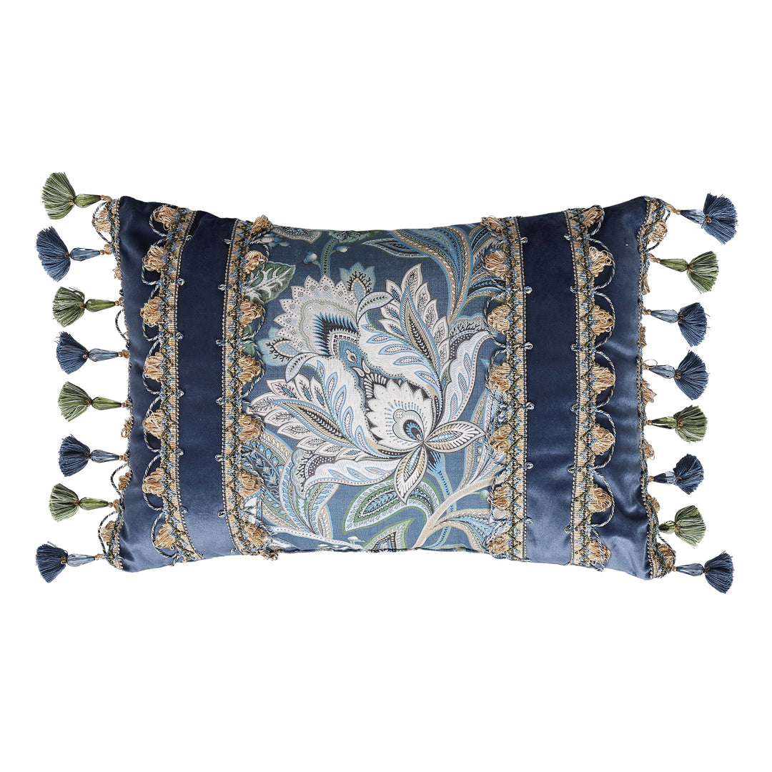 Michaela Prussian Navy Boudoir Decorative Throw Pillow 21" x 15" Throw Pillows By J. Queen New York