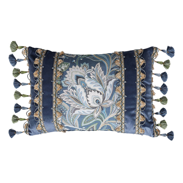 Michaela Prussian Navy Boudoir Decorative Throw Pillow 21" x 15" Throw Pillows By J. Queen New York