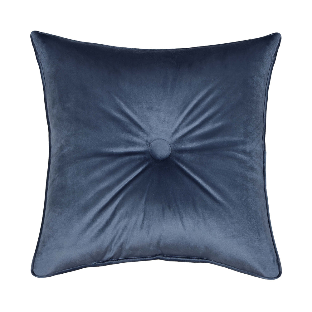 Michaela Prussian Navy Square Decorative Throw Pillow 18" x 18" Throw Pillows By J. Queen New York