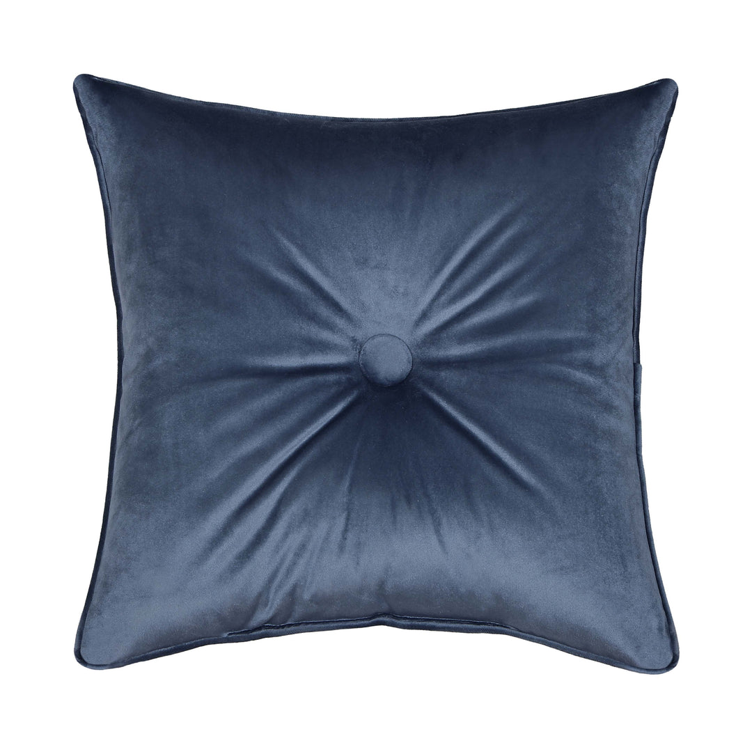 Michaela Prussian Navy Square Decorative Throw Pillow 18" x 18" Throw Pillows By J. Queen New York