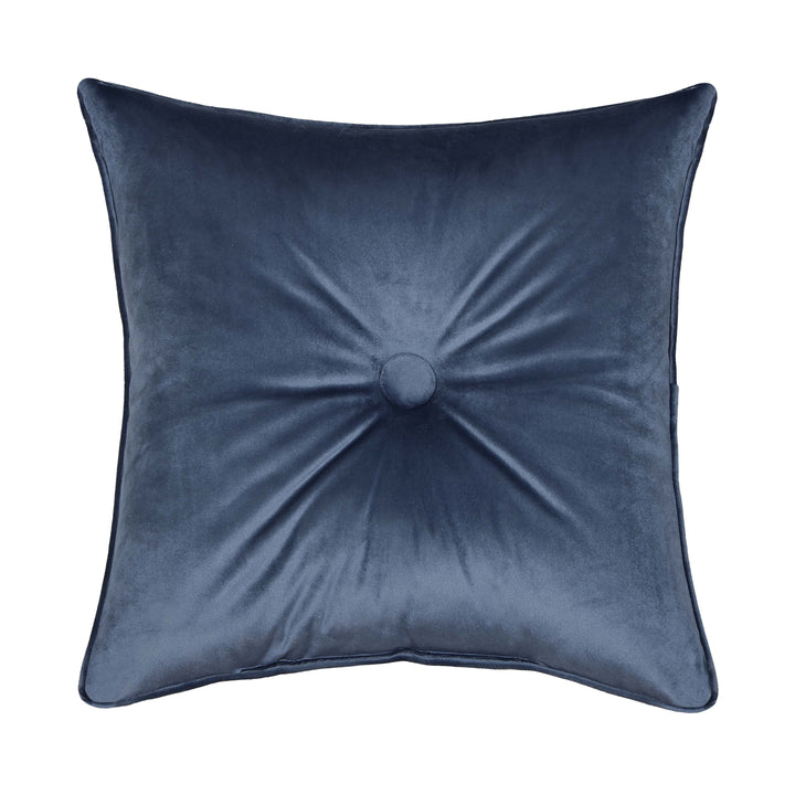 Michaela Prussian Navy Square Decorative Throw Pillow 18" x 18" Throw Pillows By J. Queen New York