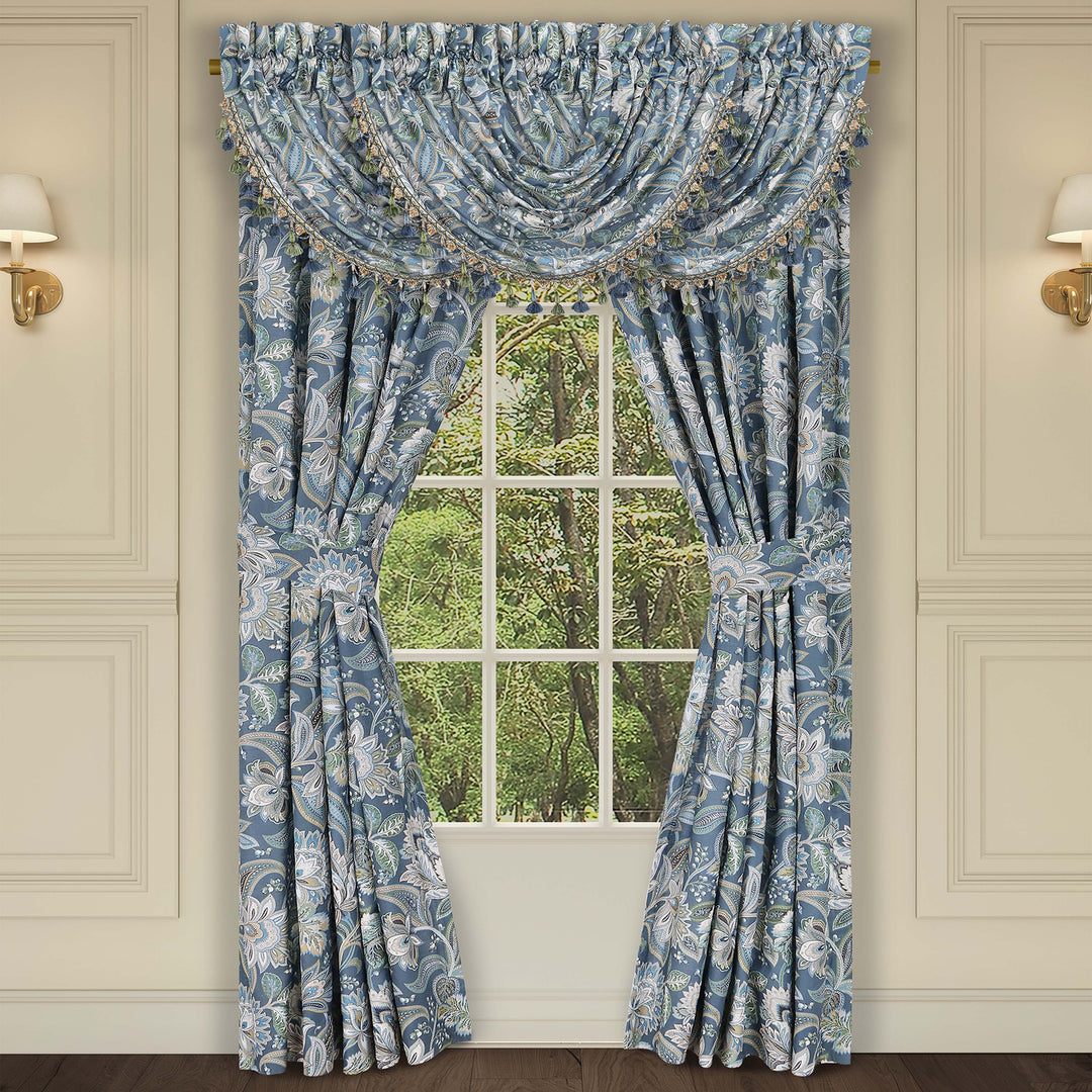 Michaela Prussian Navy Window Panel Pair Window Panels By J. Queen New York