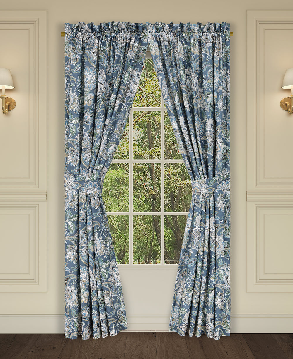 Michaela Prussian Navy Window Panel Pair Window Panels By J. Queen New York