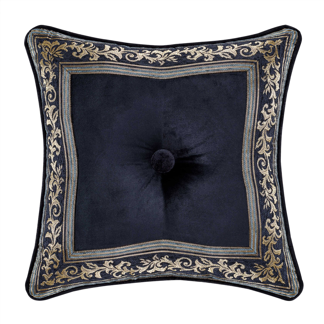 Middlebury Indigo Square Decorative Throw Pillow 18" x 18" By J Queen Throw Pillows By J. Queen New York