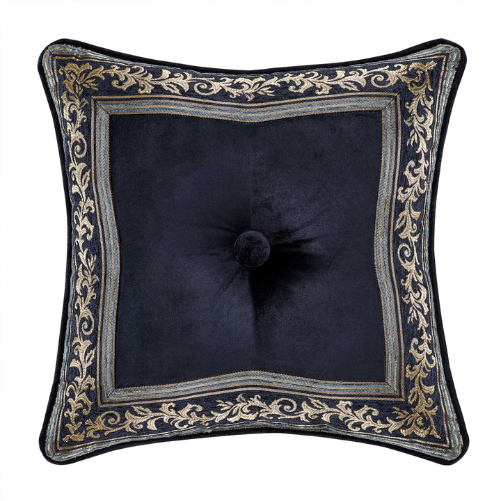 Middlebury Indigo Square Decorative Throw Pillow 18" x 18" By J Queen Throw Pillows By J. Queen New York