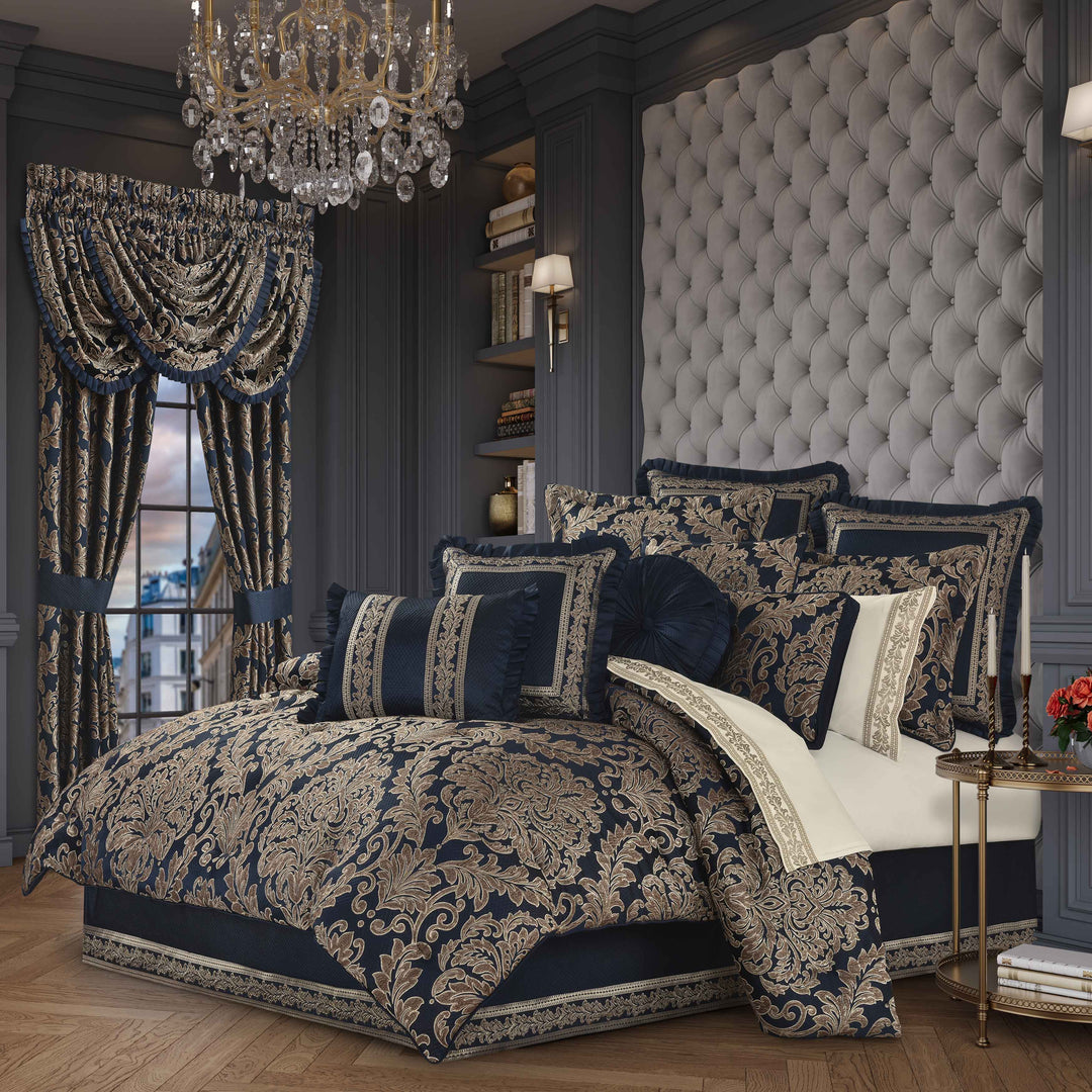 Teal Blue Luxury Comforter Set Bed in A Bag – 9 Piece Bed Sets