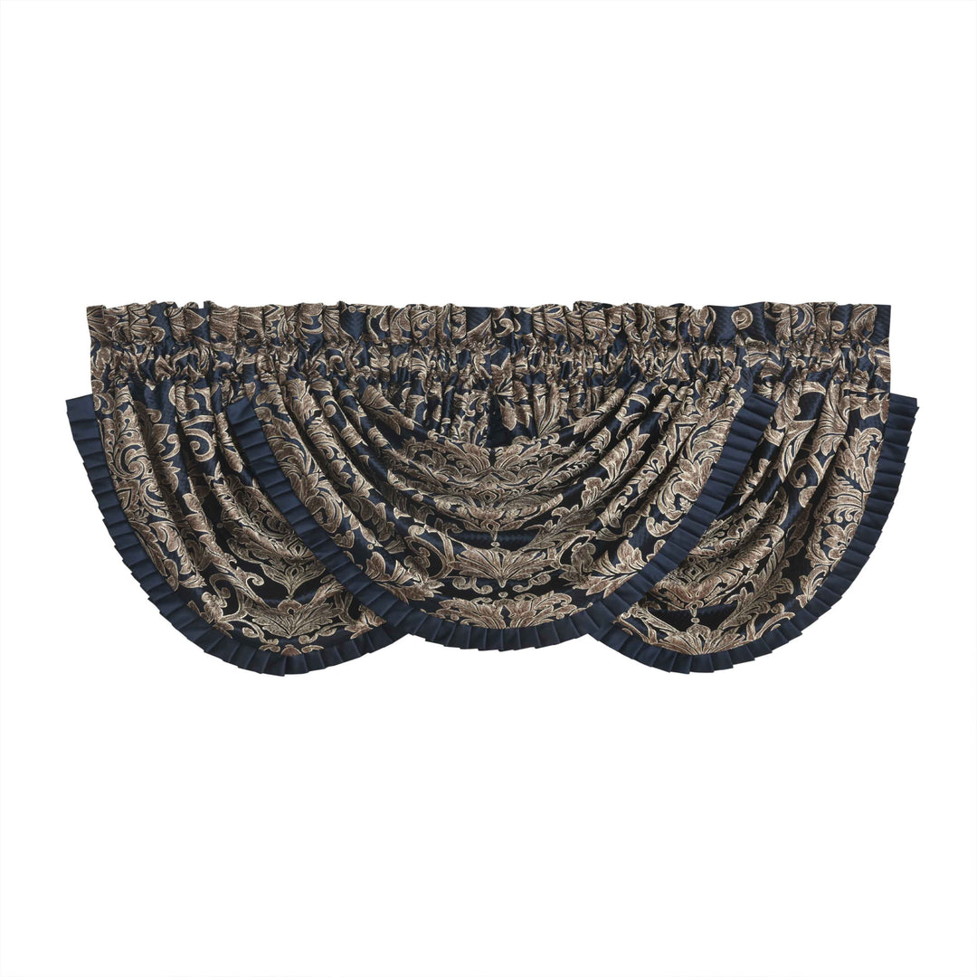 Monte Carlo Navy Waterfall Window Valance Window Valances By J. Queen New York