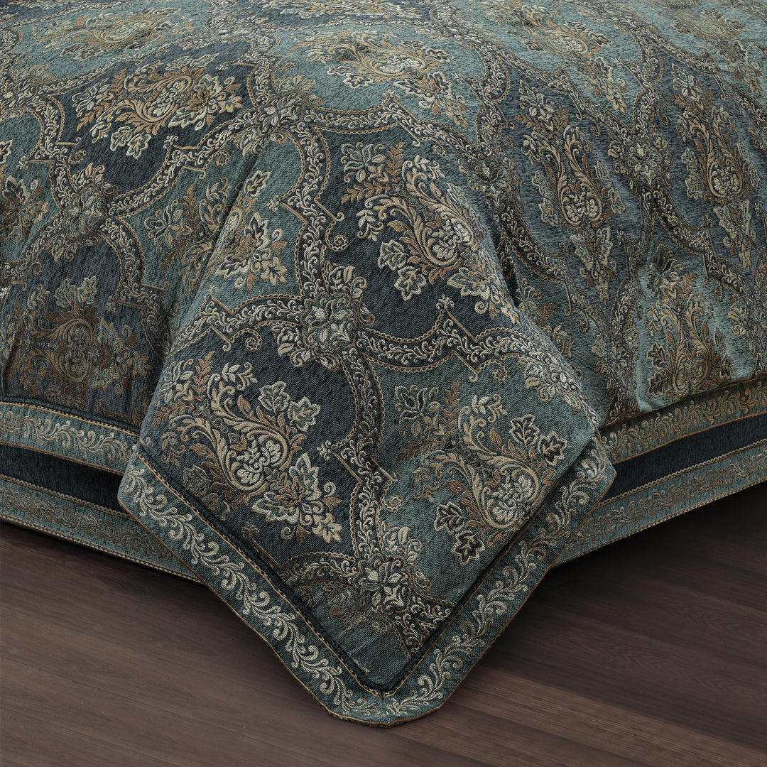 Nancy Teal 4 Piece Comforter Set Comforter Sets By J. Queen New York