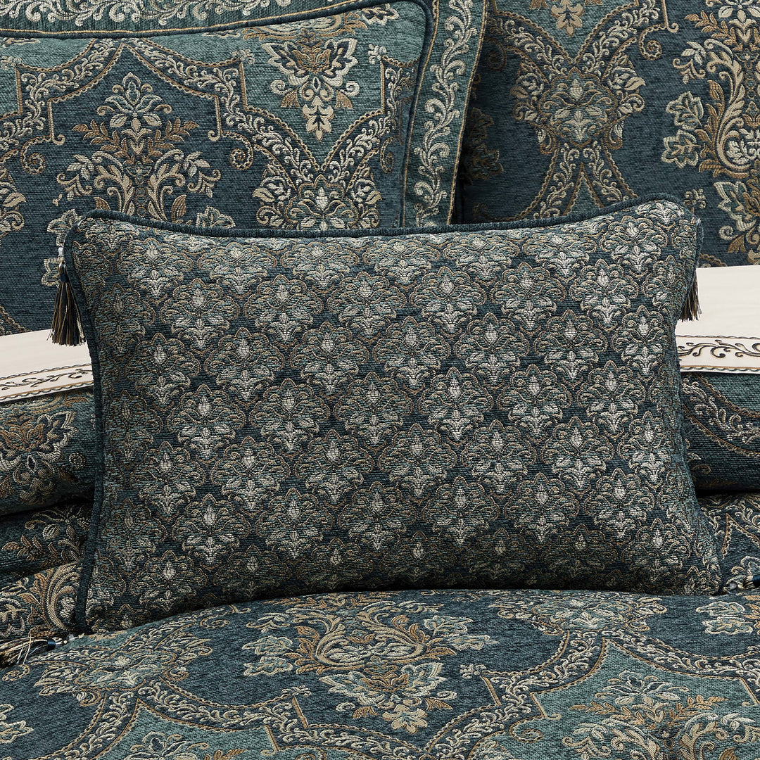 Nancy Teal Boudoir Decorative Throw Pillow 21" x 14" Throw Pillows By J. Queen New York