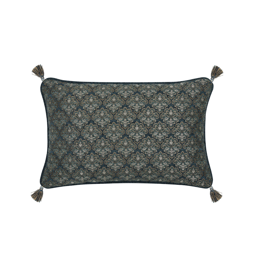 Nancy Teal Boudoir Decorative Throw Pillow 21" x 14" Throw Pillows By J. Queen New York
