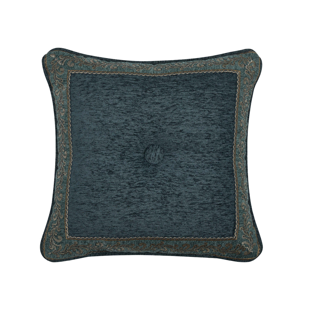 Nancy Teal Square Decorative Throw Pillow 18" x 18" Throw Pillows By J. Queen New York