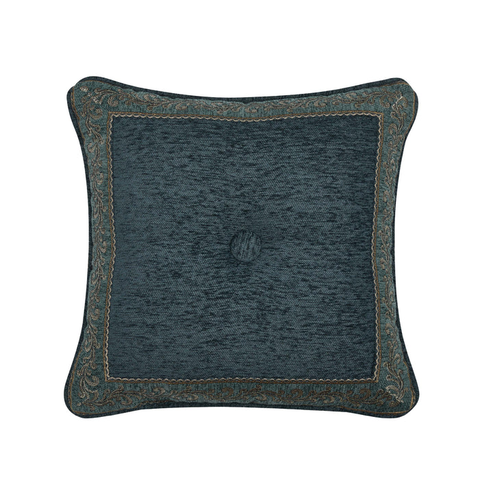 Nancy Teal Square Decorative Throw Pillow 18" x 18" Throw Pillows By J. Queen New York