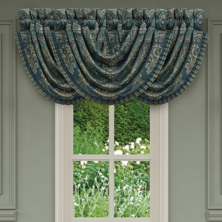 Nancy Teal Waterfall Window Valance Window Valances By J. Queen New York