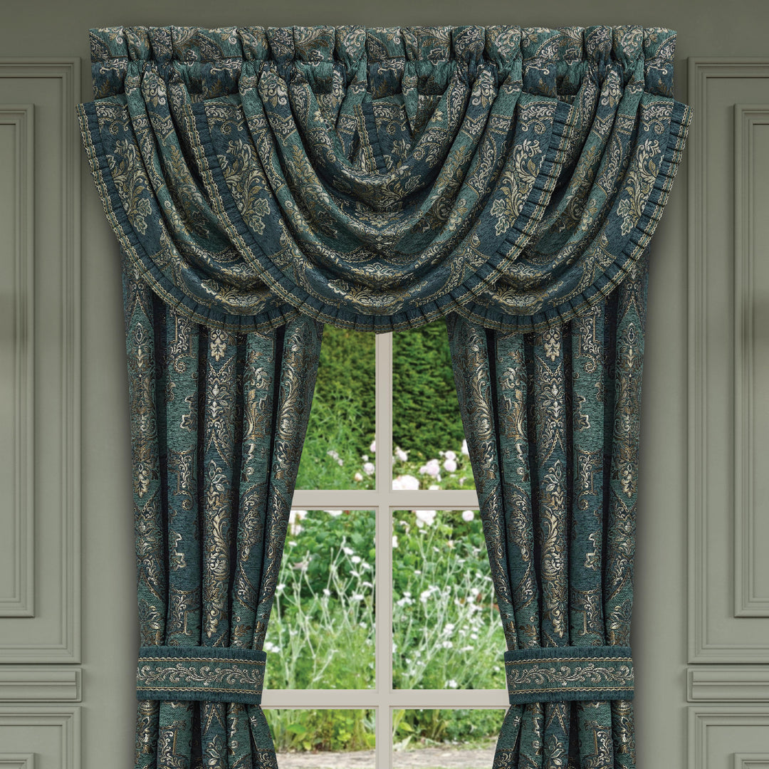 Nancy Teal Waterfall Window Valance Window Valances By J. Queen New York